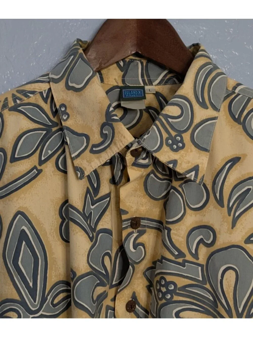 Roundtree & Yorke Mens Hawaiian Button-Up Shirts Lg 100% Cotton Tropical Floral - Picture 14 of 16